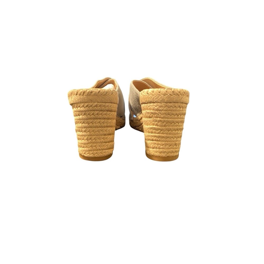 Splendid Britt Size 9M Beige Suede Leather‎ Espadrille Wedge Sandals Slide - Picture 4 of 11
